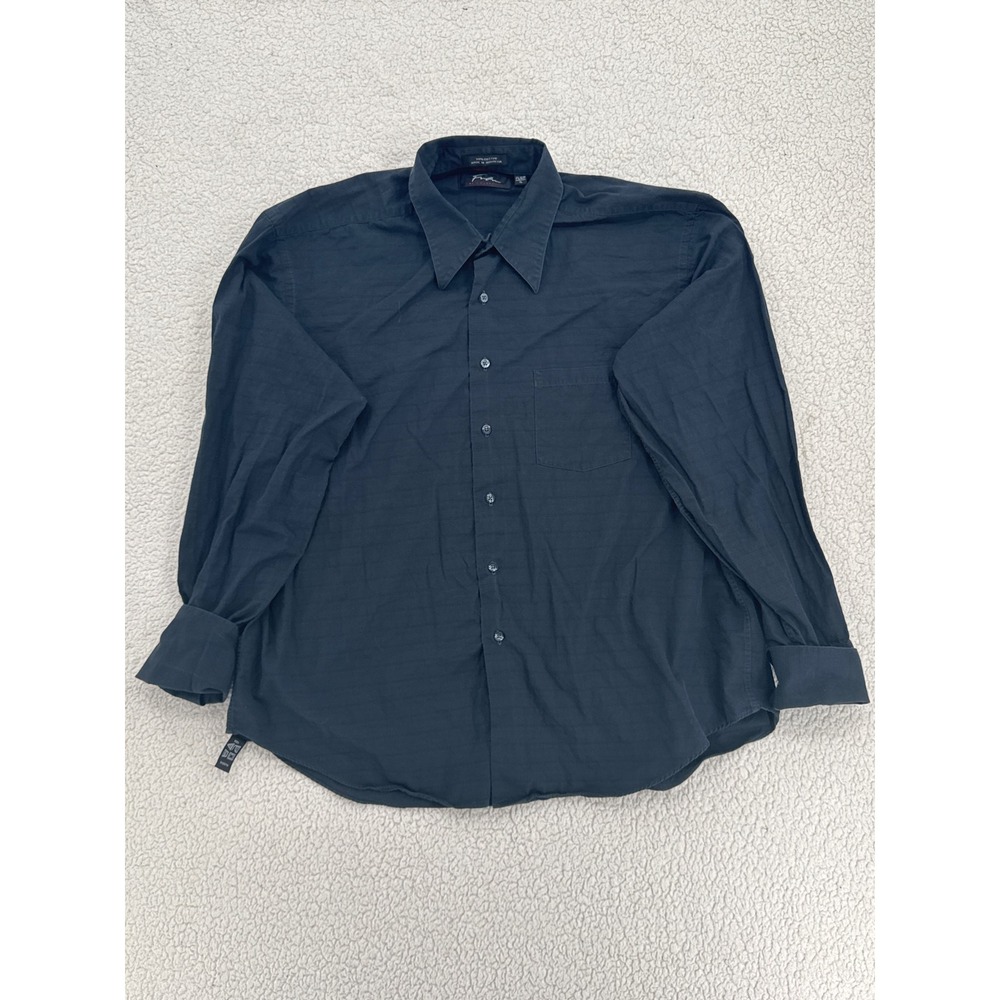 FUBU The Collection Men Size XL Black Button Down Shirt Cufflinks Y2K Hip Hop